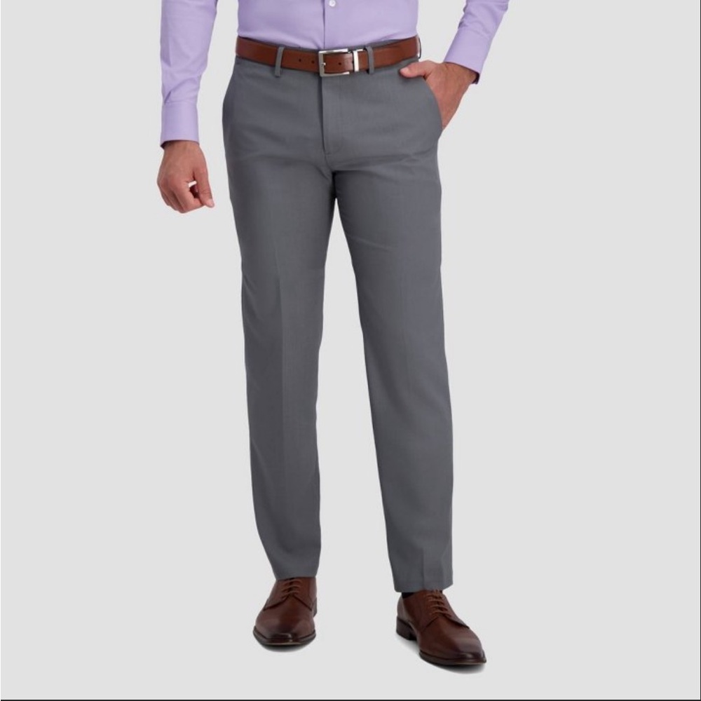 Haggar Gray Dress Pants with Tailored Fit 42 x 30